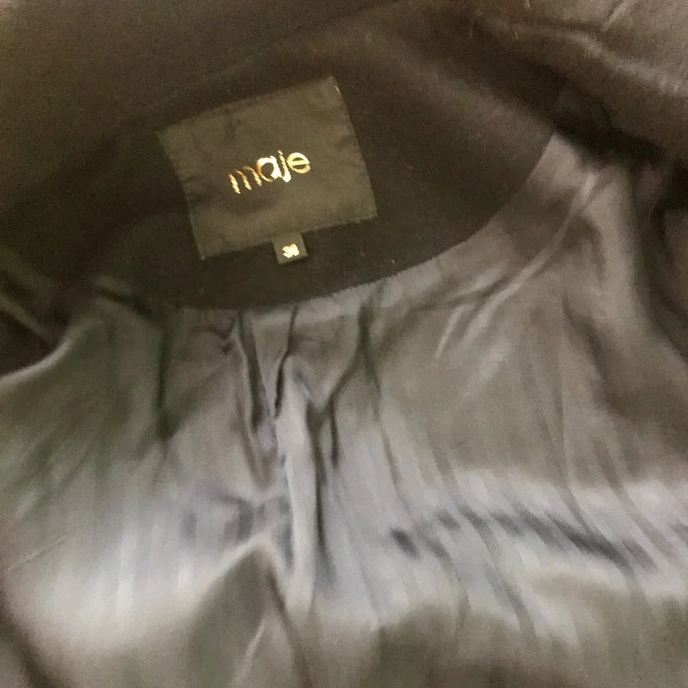Maje Dark Blue Blazer/coat with burgundy lapel - Picture 16 of 16